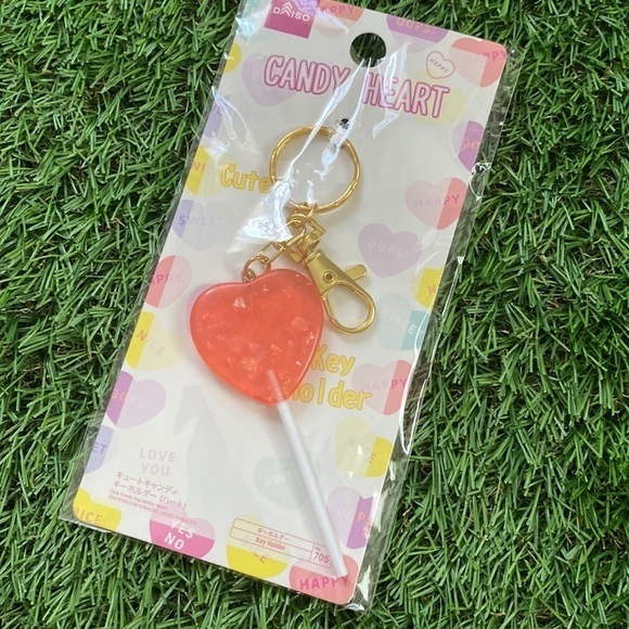Daiso Accessories - Candy Heart Lollipop Keychain